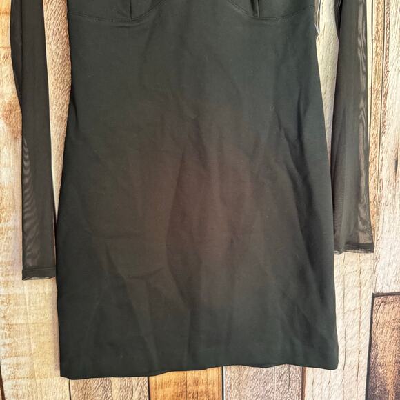 Abercrombie & Fitch Dress Black Mesh Long Sleeve Bodycon Mini Medium Versatile - Picture 4 of 8